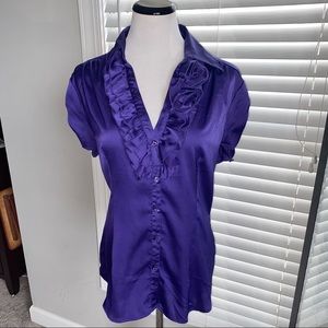 🛍 5/$25 Purple Flower Detail Blouse